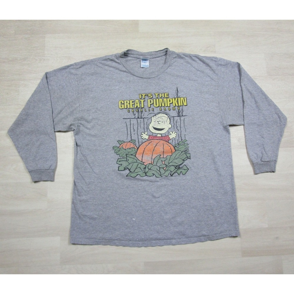 Vintage Y2K‎ Charlie Brown The Great Pumpkin T Shirt (XXL) Peanuts Halloween